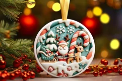 Round Christmas Ornament Sublimation|Clipart Product Image 2