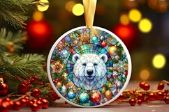 Round Christmas Ornament Sublimation|Clipart Product Image 1