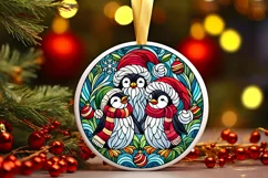 Round Christmas Ornament Sublimation|Clipart Product Image 2