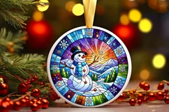 Round Christmas Ornament Sublimation|Clipart Product Image 2