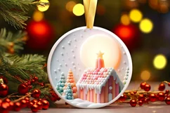 Pastel Molten Candy Christmas Scene PNG Product Image 3