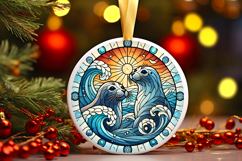 Round Christmass Ornament PNG Product Image 1