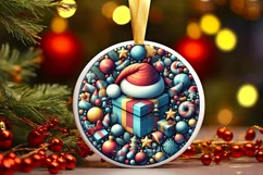 Round Christmas Ornament Sublimation|Clipart Product Image 1