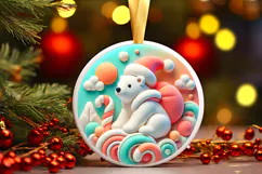 Round Christmass Ornament PNG Product Image 1