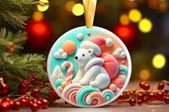 Round Christmas Ornament Sublimation|Clipart Product Image 2