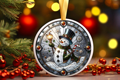 Round Christmass Ornament PNG Product Image 1