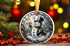 Round Christmas Ornament Sublimation|Clipart Product Image 1