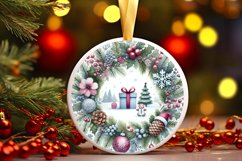 Round Christmas Ornament Sublimation|Clipart Product Image 1