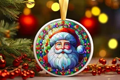 Round Christmas Ornament Sublimation|Clipart Product Image 2