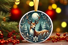 Round Christmas Ornament Sublimation|Clipart Product Image 2