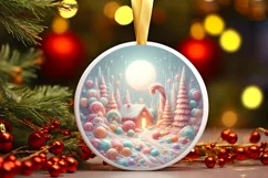 Pastel Molten Candy Christmas Scene PNG Product Image 3