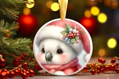 Vintage Parrot with Santa Hat Sublimation PNG Product Image 3