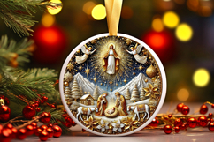 Round Christmass Ornament PNG Product Image 1