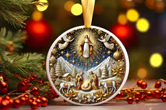 Round Christmass Ornament PNG Product Image 1