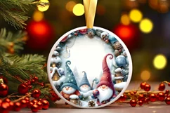 Winter Gnomes Round Ornament Sublimation PNG Product Image 3