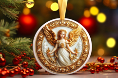 Round Christmass Ornament PNG Product Image 1