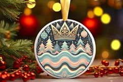 Round Christmas Ornament Sublimation|Clipart Product Image 2