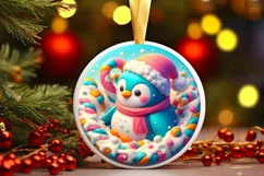 Round Christmas Ornament Sublimation|Clipart Product Image 1