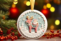Round Christmas Ornament Sublimation|Clipart Product Image 2