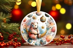 Round Christmas Ornament Sublimation|Clipart Product Image 1
