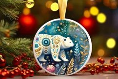 Round Christmas Ornament Sublimation|Clipart Product Image 1
