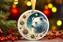 Round Christmas Ornament Sublimation|Clipart Product Image 1
