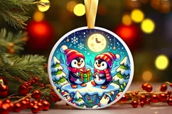 Round Christmas Ornament Sublimation|Clipart Product Image 2