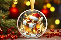 Round Christmas Ornament Sublimation|Clipart Product Image 2