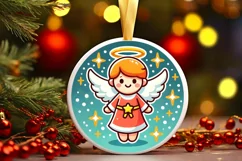 Round Christmas Ornament Sublimation|Clipart Product Image 2