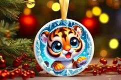 Round Christmas Ornament Sublimation|Clipart Product Image 2