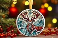Round Christmas Ornament Sublimation|Clipart Product Image 2
