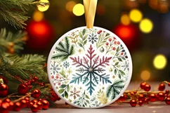 Round Christmas Ornament Sublimation|Clipart Product Image 1