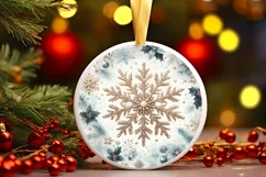 Round Christmas Ornament Sublimation|Clipart Product Image 1