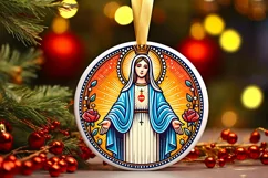 Round Christmas Ornament Sublimation|Clipart Product Image 2