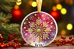 Round Christmas Ornament Sublimation|Clipart Product Image 1