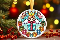 Round Christmas Ornament Sublimation|Clipart Product Image 2
