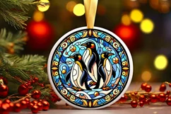 Round Christmas Ornament Sublimation|Clipart Product Image 1