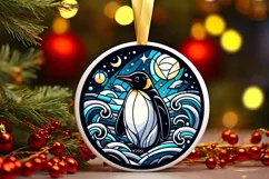 Round Christmas Ornament Sublimation|Clipart Product Image 1