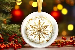Round Christmas Ornament Sublimation|Clipart Product Image 3