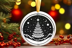Round Christmas Ornament Sublimation|Clipart Product Image 2