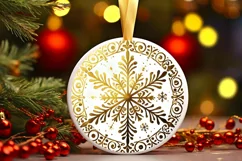 Round Christmas Ornament Sublimation|Clipart Product Image 2