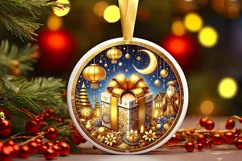 Round Christmas Ornament Sublimation|Clipart Product Image 2