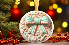 Round Christmass Ornament PNG Product Image 1