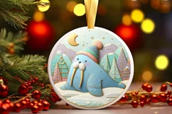 Round Christmas Ornament Sublimation|Clipart Product Image 1