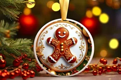 Round Christmas Ornament Sublimation|Clipart Product Image 2