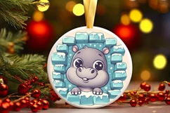 Round Christmas Ornament Sublimation|Clipart Product Image 1
