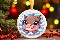 Round Christmas Ornament Sublimation|Clipart Product Image 1