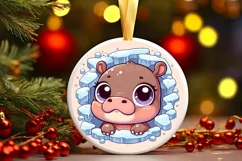 Round Christmas Ornament Sublimation|Clipart Product Image 1