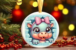 Round Christmas Ornament Sublimation|Clipart Product Image 1