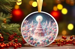 Pastel Molten Candy Christmas Scene PNG Product Image 1